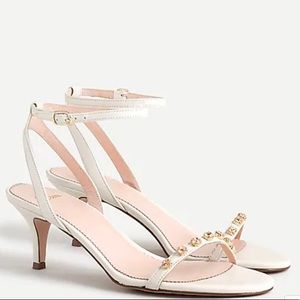 Strappy crystal-detail sandals in leather